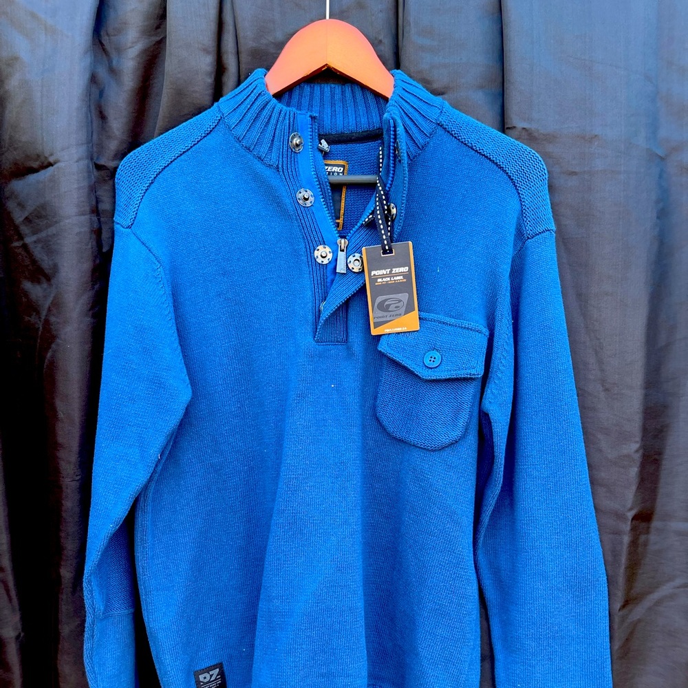 NWT Point Zero Mens 1/4 zip Mock neck Sweater